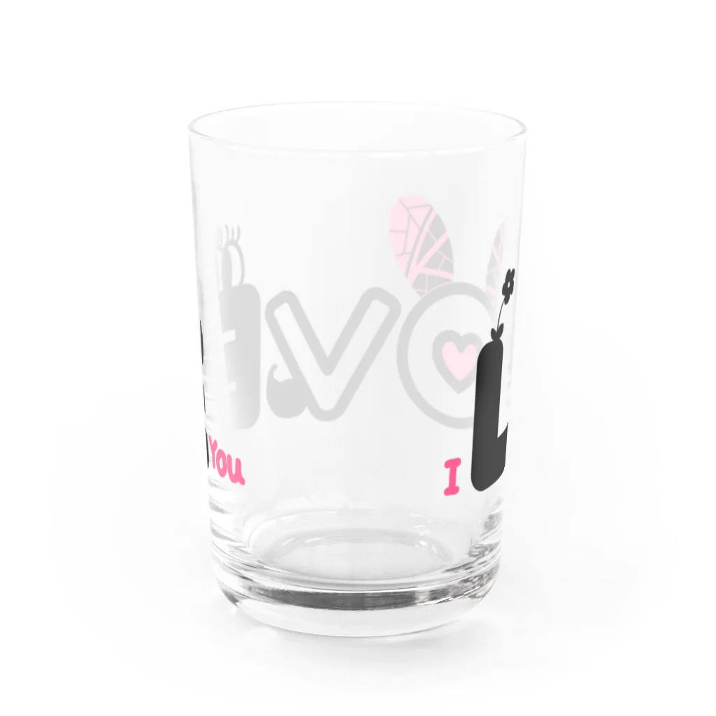 ミドリ ハナ@maro_coのi LOVE you Water Glass :back