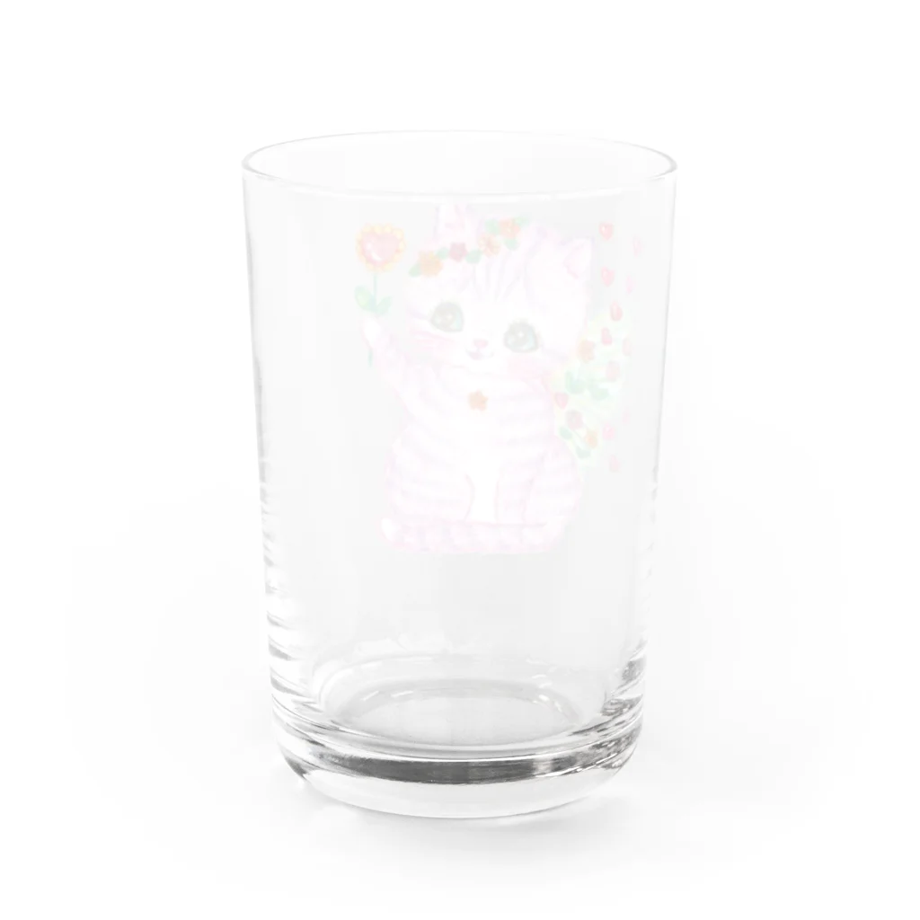 メルティカポエミュウのにゃるる Water Glass :back