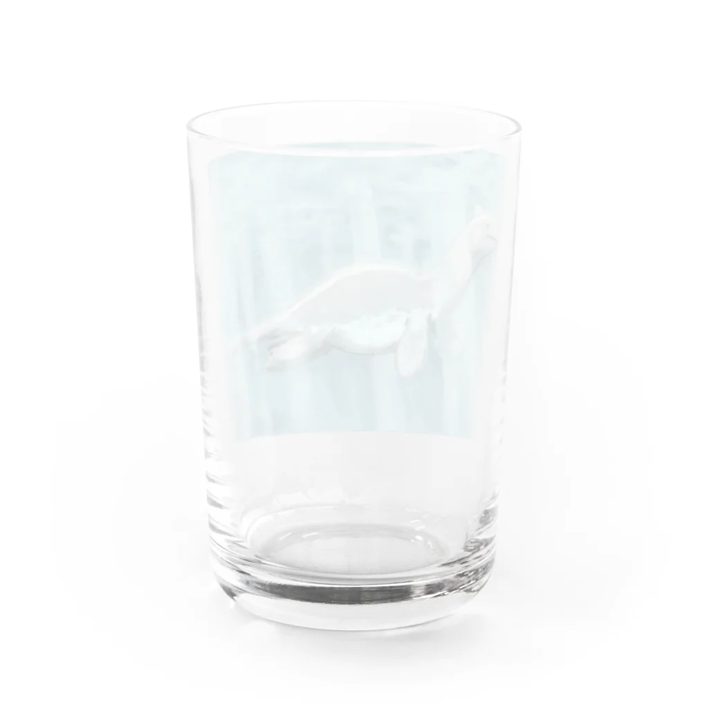 華氏-20°の猫耳恐竜 Water Glass :back