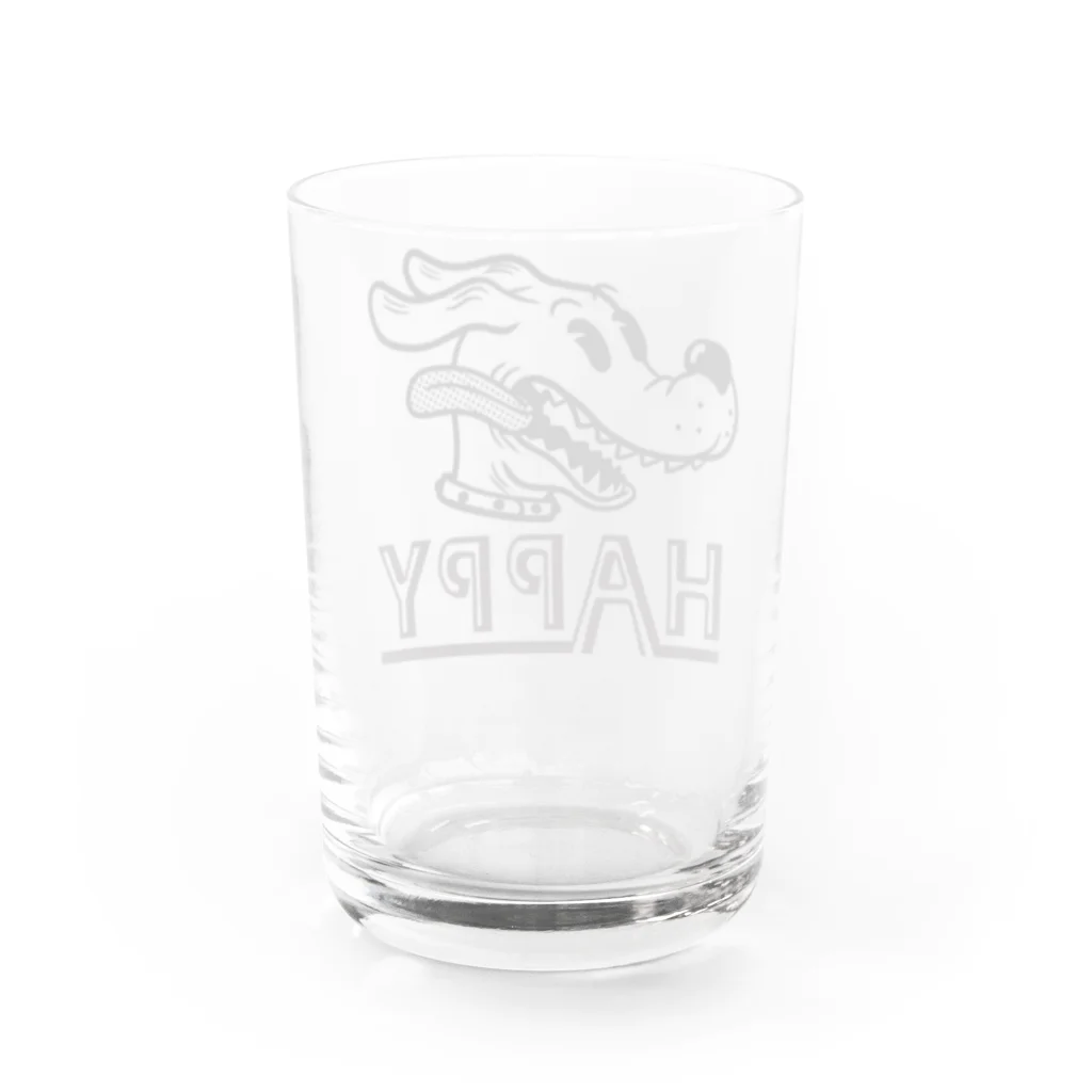 nidan-illustrationのhappy dog (black ink) Water Glass :back