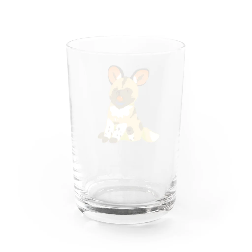 ちゃこぺん（SUZURI店）のリカオン Water Glass :back