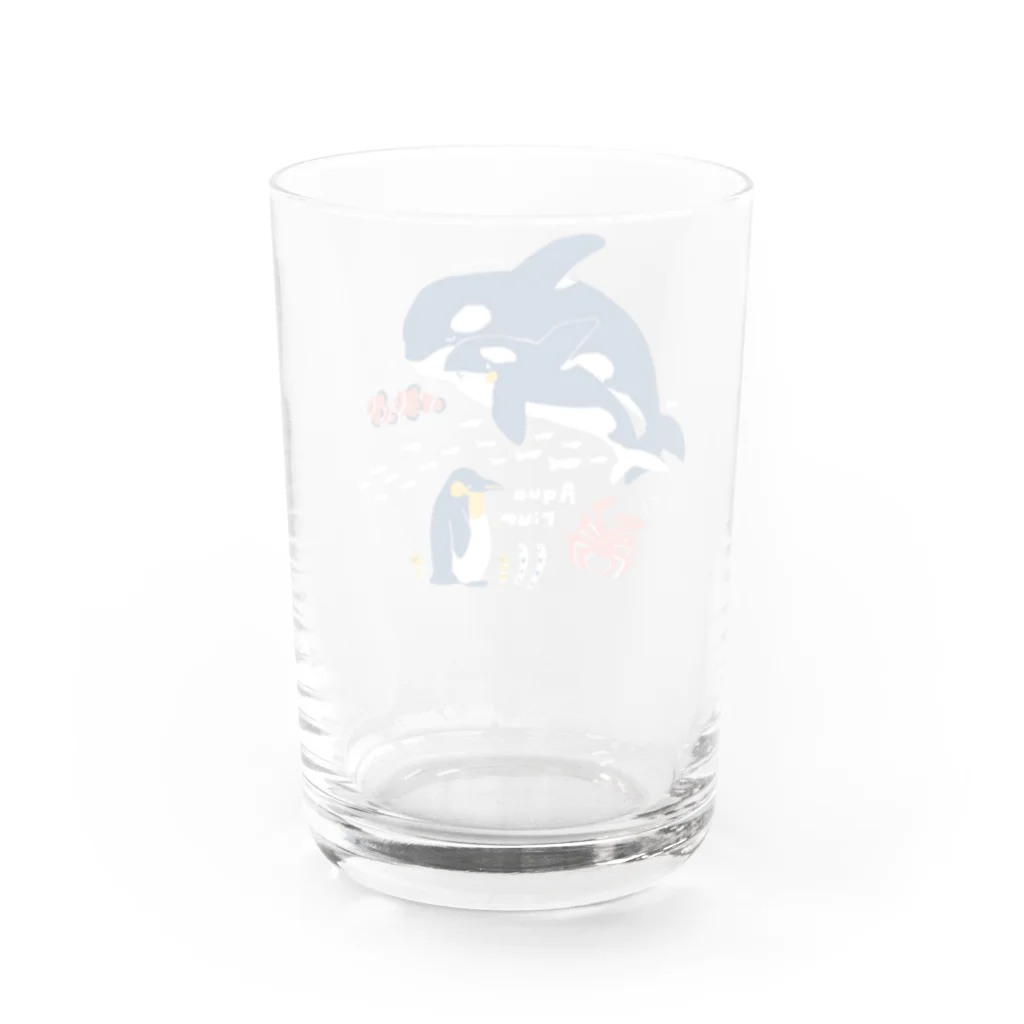 ちゃこぺん（SUZURI店）のシャチ！！！！オルカ！！逆叉！！ Water Glass :back