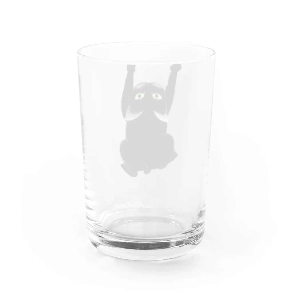 2gawaの黒猫　だっっこ Water Glass :back