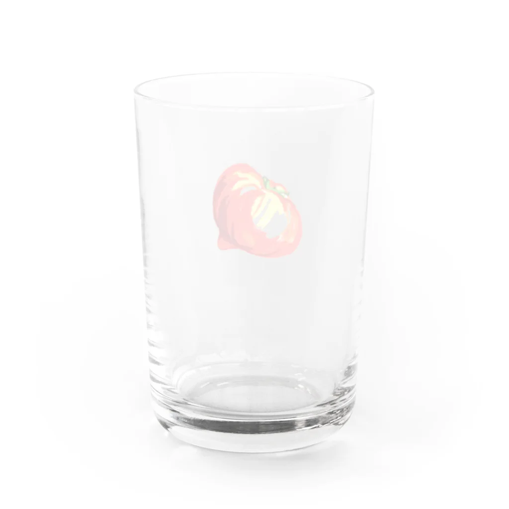 ぽぽこの箱のとまと　ひだり Water Glass :back