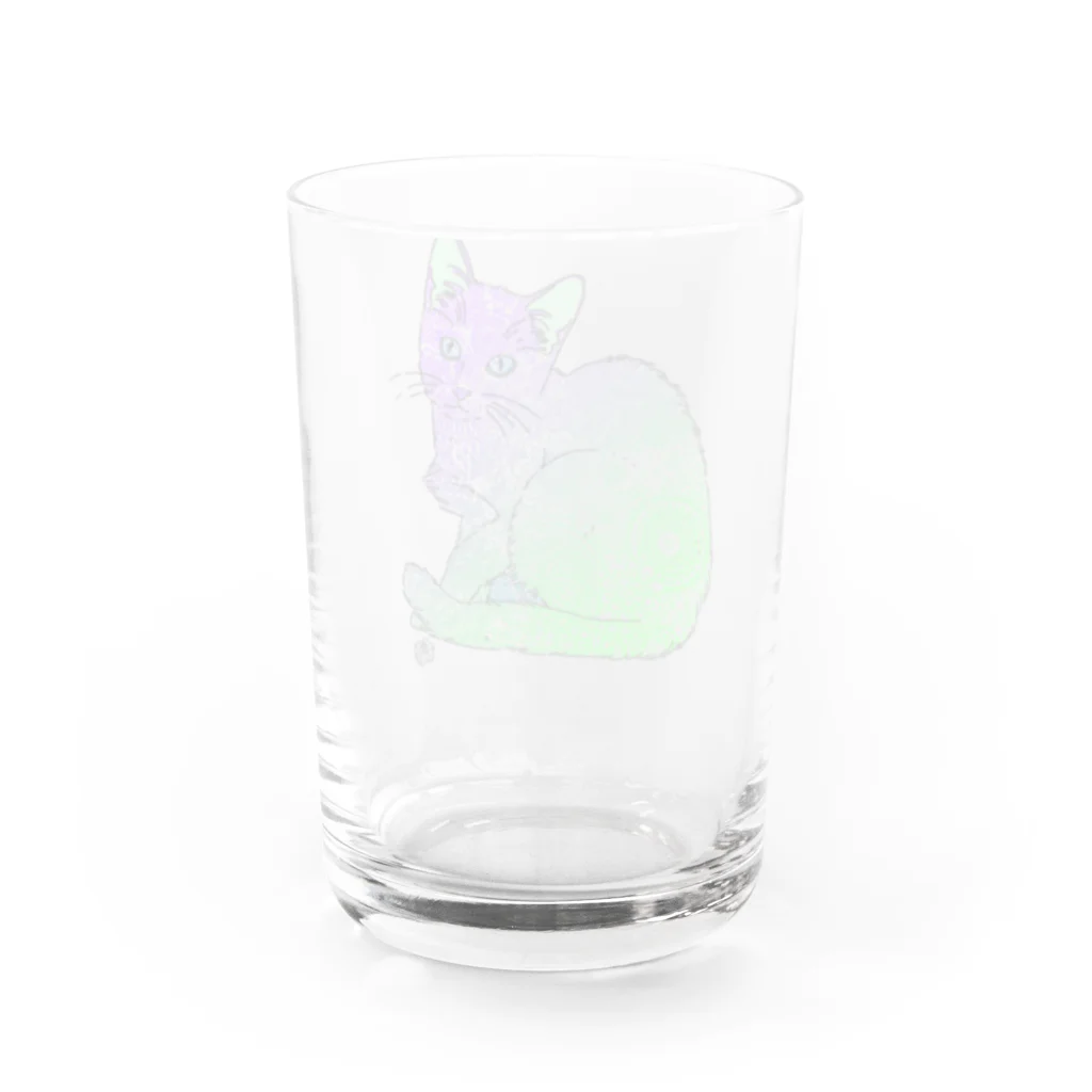 Cube屋のゼンタングルねこ③ Water Glass :back