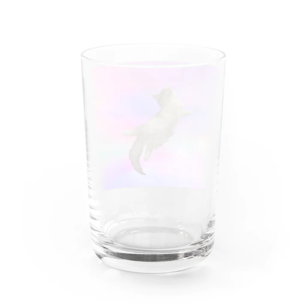 おもち屋さんのサイケデリックな猫 Water Glass :back