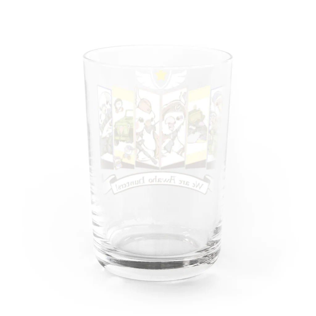 似顔絵工房きすけンちのWe are Awaho Hunters!  Water Glass :back