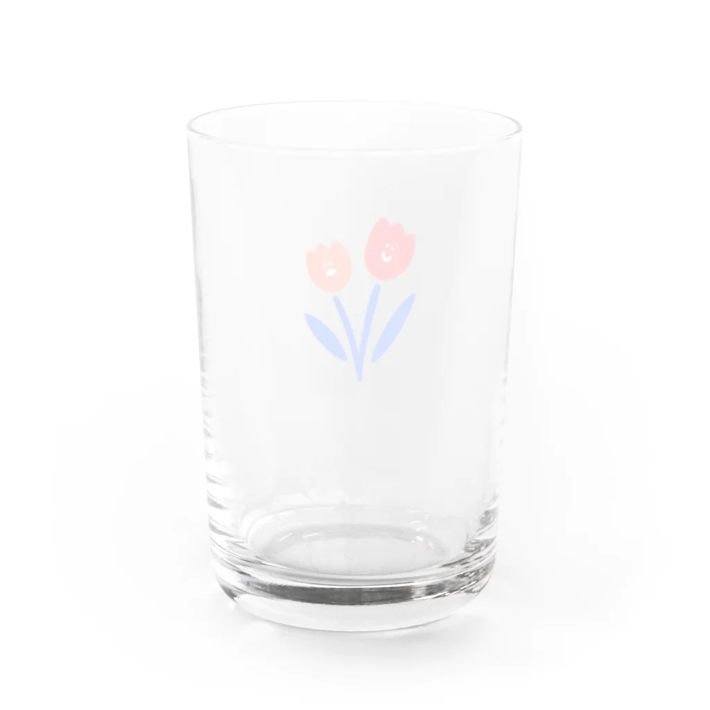 まめこ。の仲良しチューリップ Water Glass :back