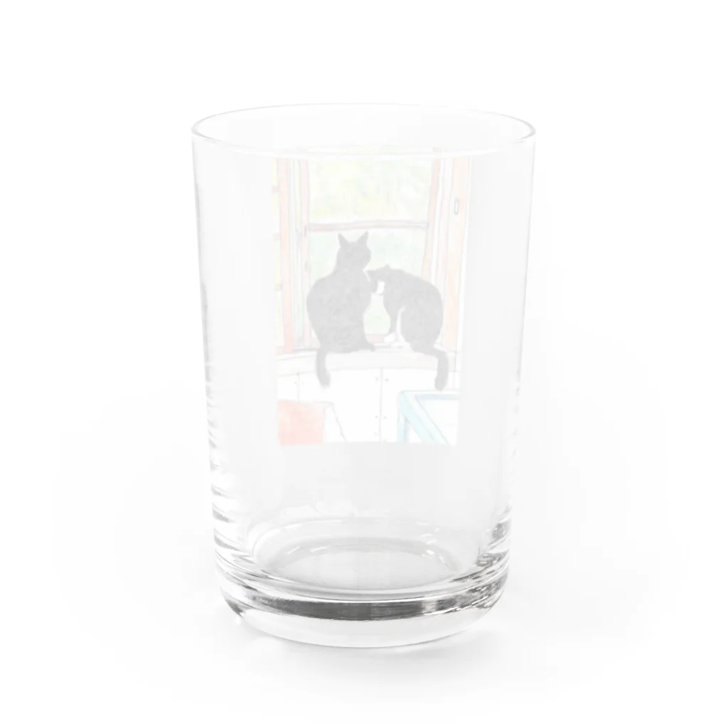 樽猫堂  安部円子の小樽の猫２ひき Water Glass :back