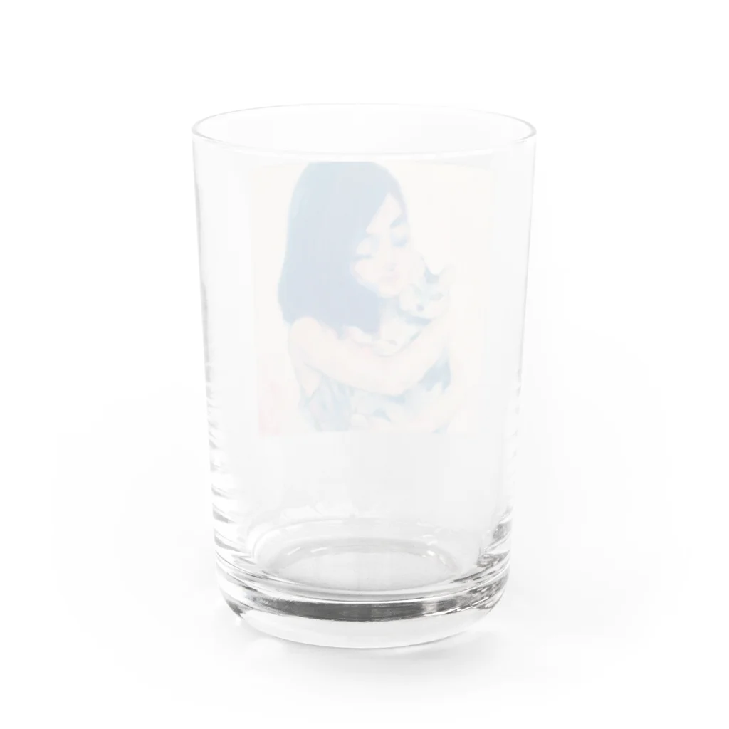 Miu Shinodaの女と愛猫 / une femme et son bon chat Water Glass :back