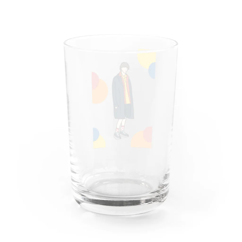 aiko SUZURI SHOP   のCoat boy (colorful dots) Water Glass :back