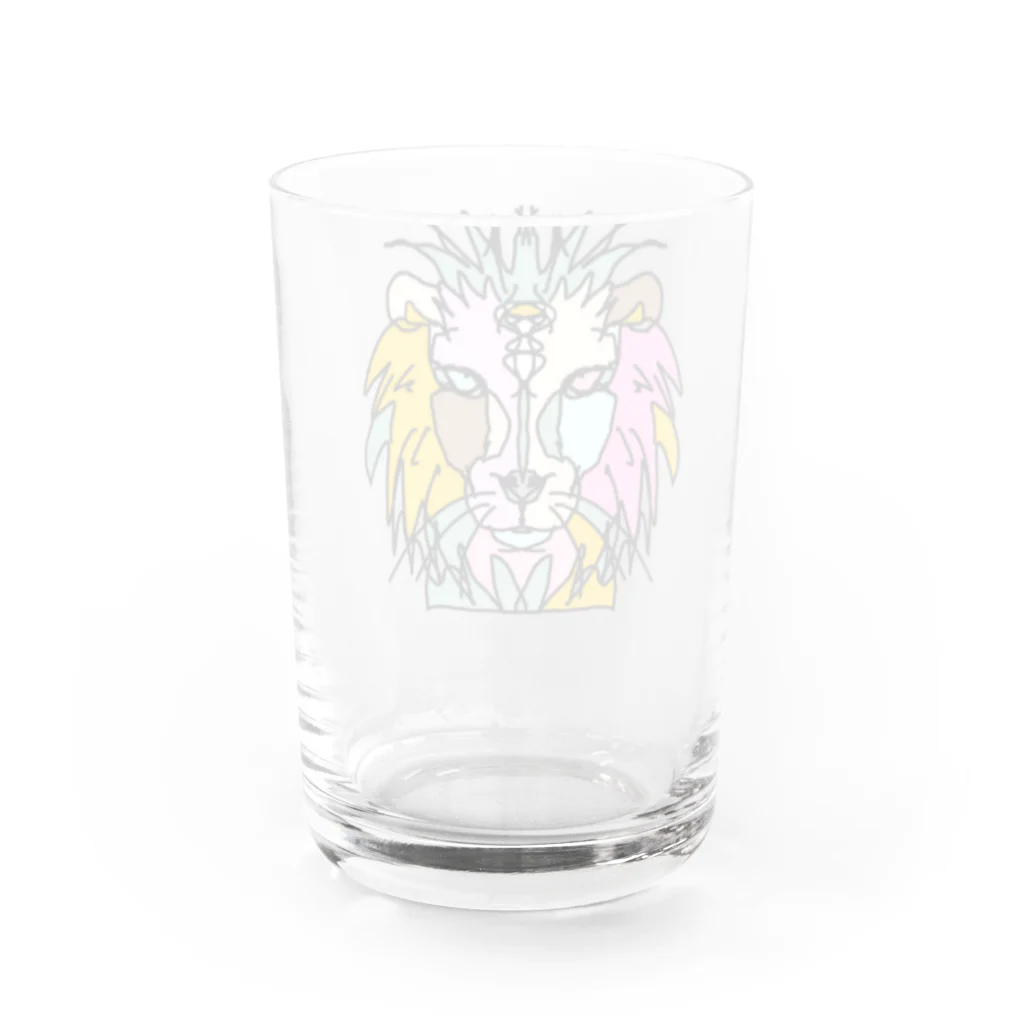 Full of vitality　(フル　オブ　バイタリティ)のPink☆lion　(ピンクのライオン)　ピンクバージョン　Full of vitality　(フル　オブ　バイタリティ) Water Glass :back