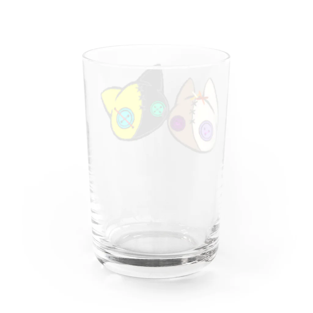 かがり思考作成場の【つむぎはぎシリーズ】トラとウマ Water Glass :back