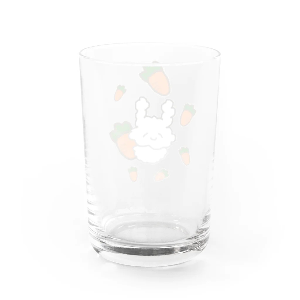 うさぎまみれのうさぎとにんじん Water Glass :back