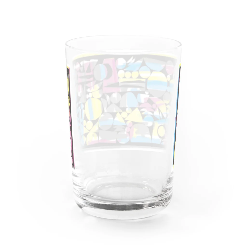 〈ヤマサキサチコ〉ショップの木版画裏彩色風 Water Glass :back