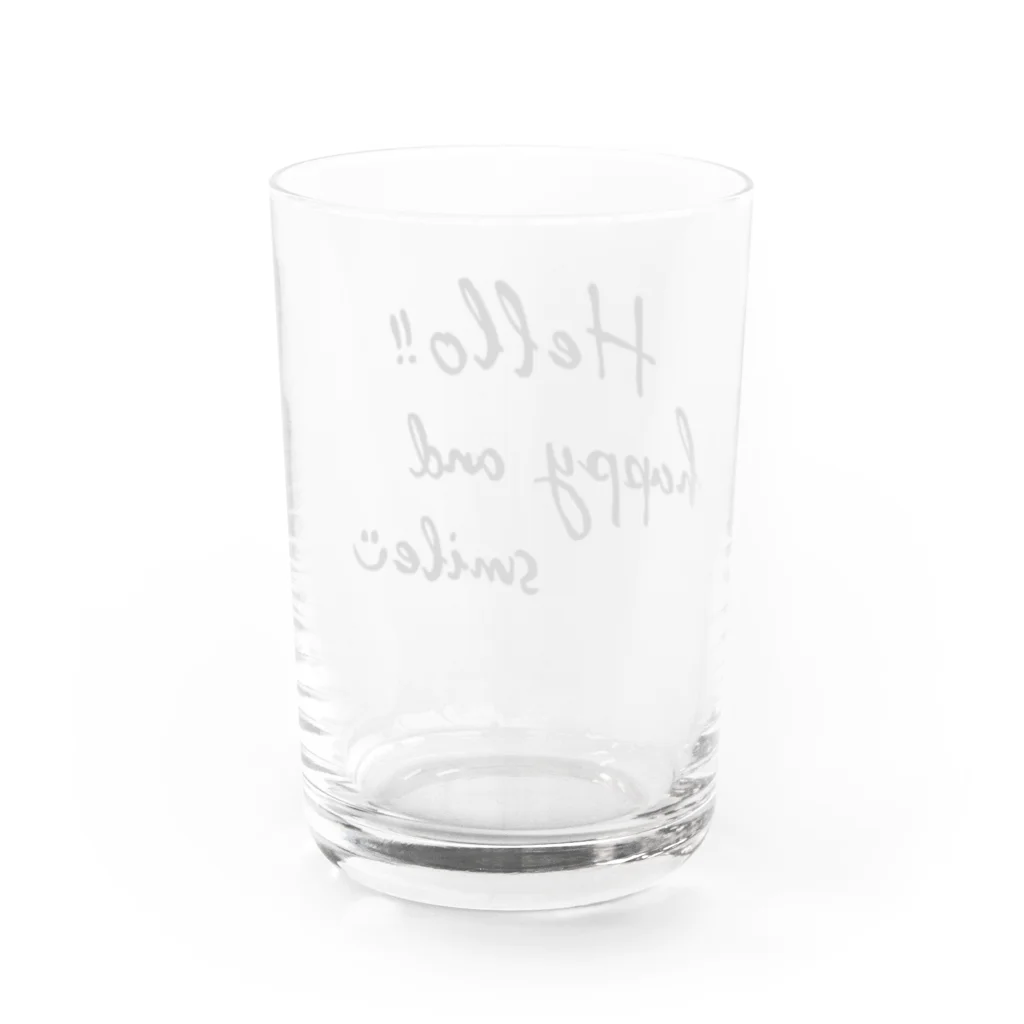 POKKEのHello!! happy&smile【BLACK】 Water Glass :back