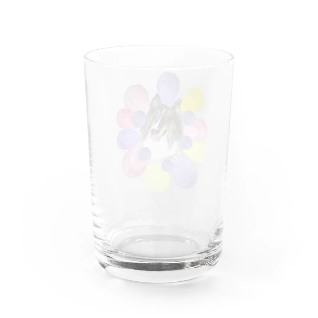 シェルティーマーケット☆の手書きシェルティー Water Glass :back