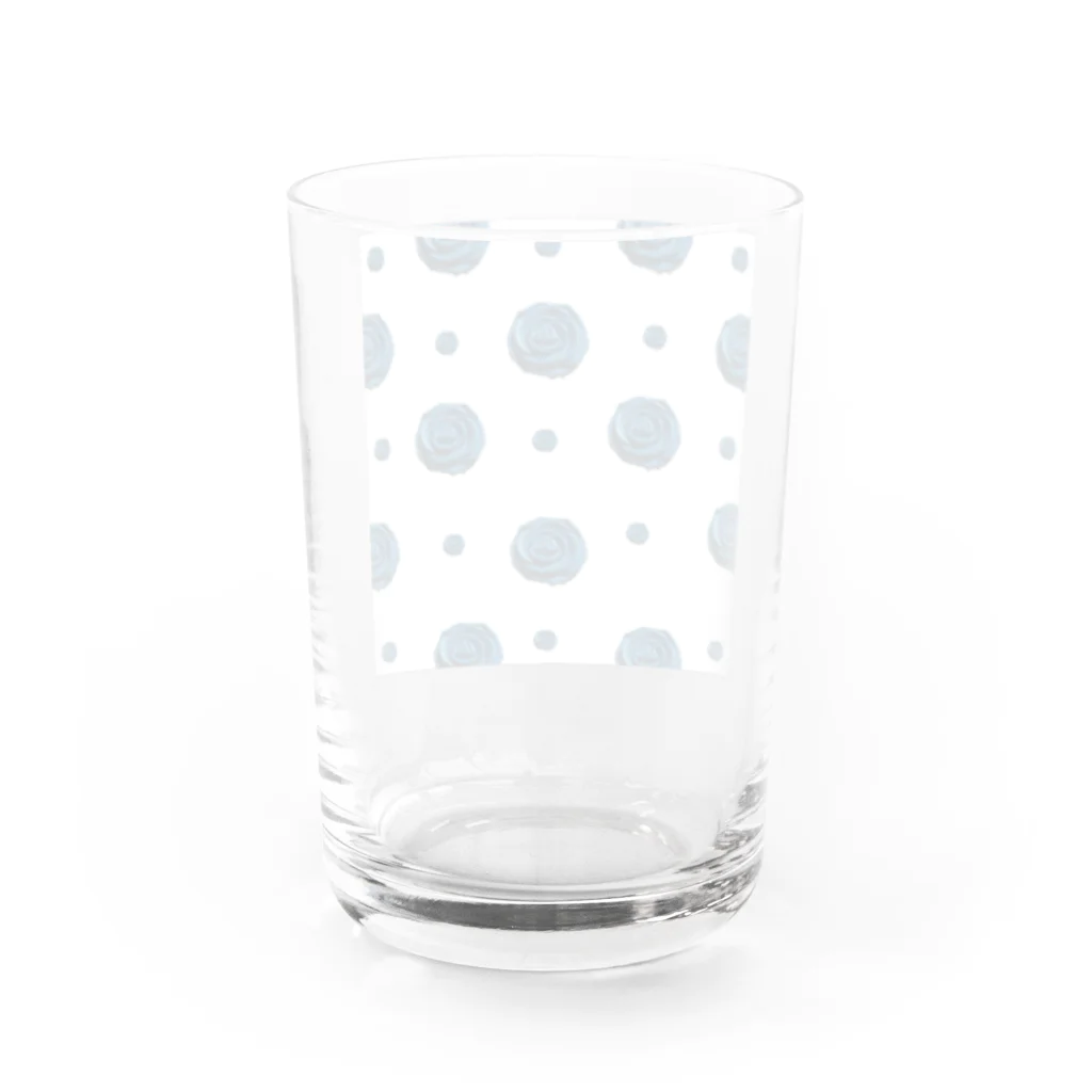 カラフルマルシェのブルーローズドット　白地 Water Glass :back