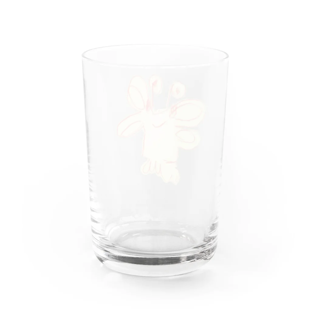 真奈美のちょうちょ Water Glass :back