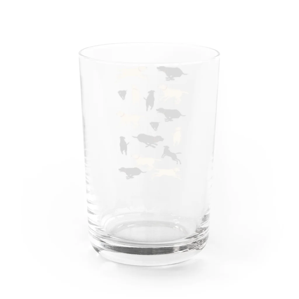 DOGLABのイエローラブ　ブラックラブライフ　 Water Glass :back