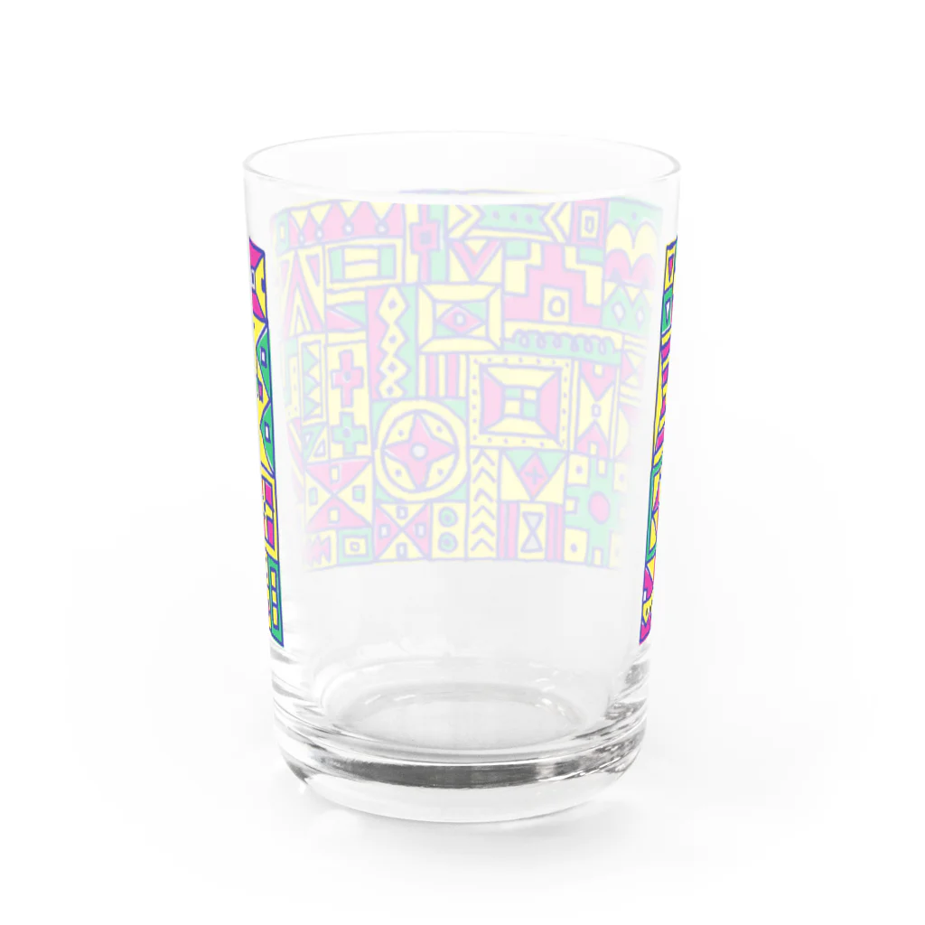 〈ヤマサキサチコ〉ショップのマルサンカクシカク_ポップ Water Glass :back