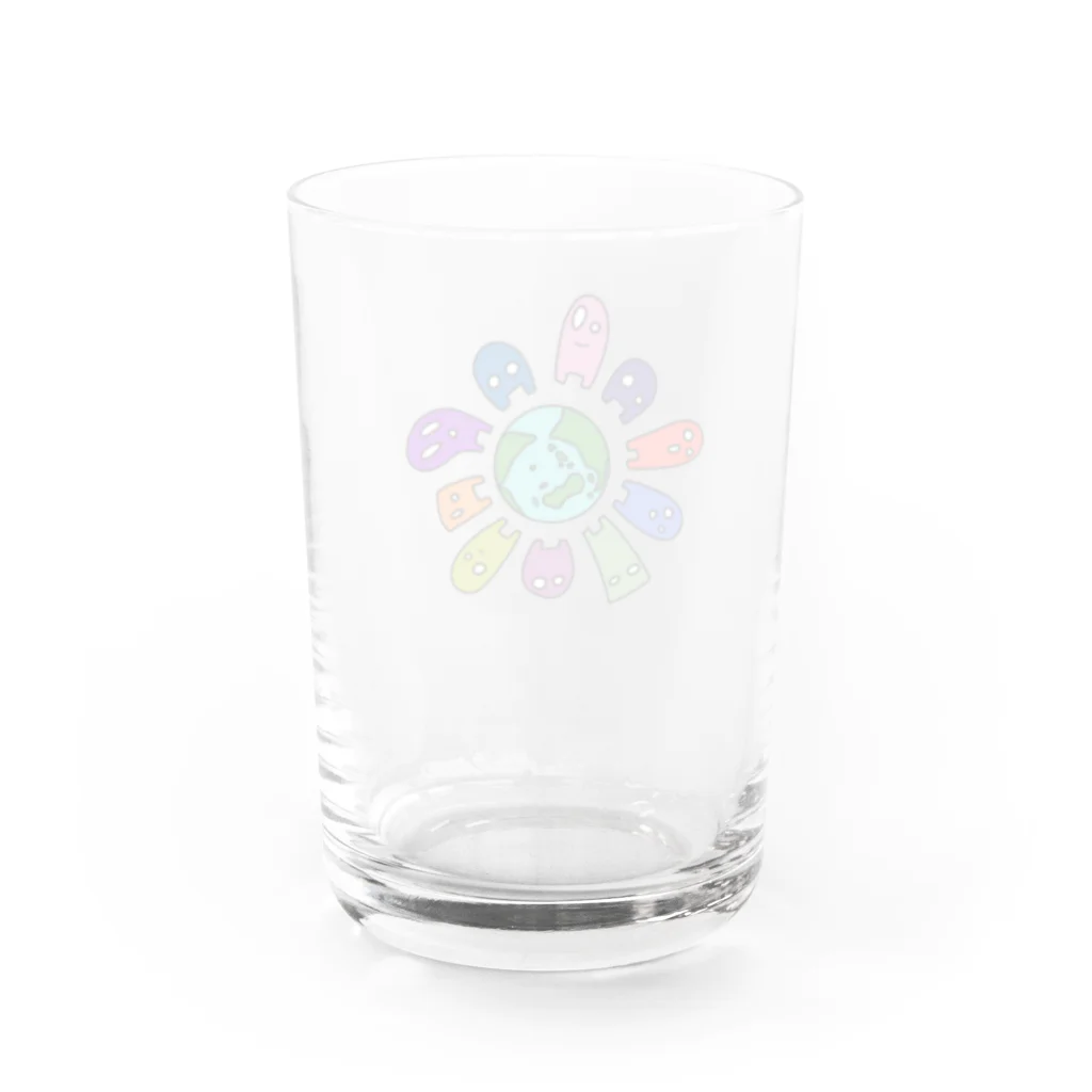 amupontanのいろいろあんよちゃんと地球 Water Glass :back