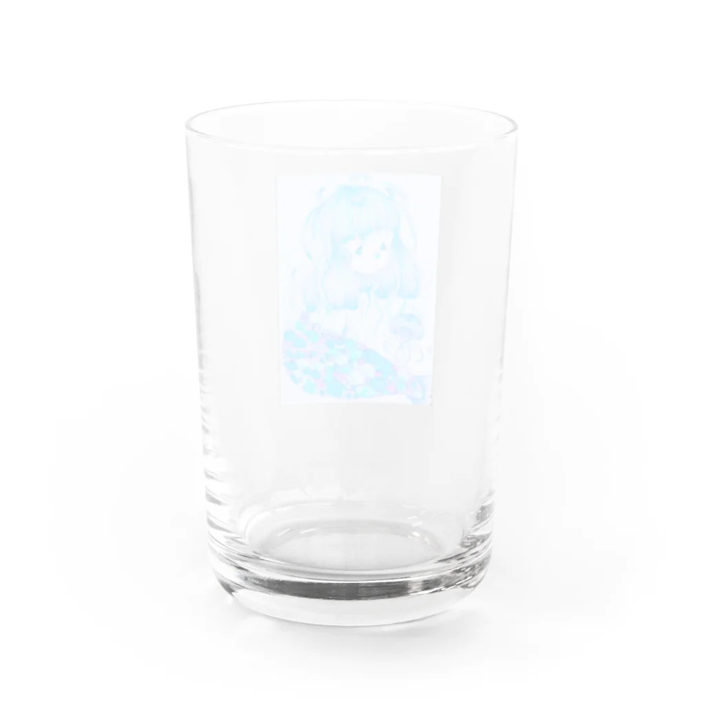 こぺもこイラストのクラゲと人魚ちゃん Water Glass :back