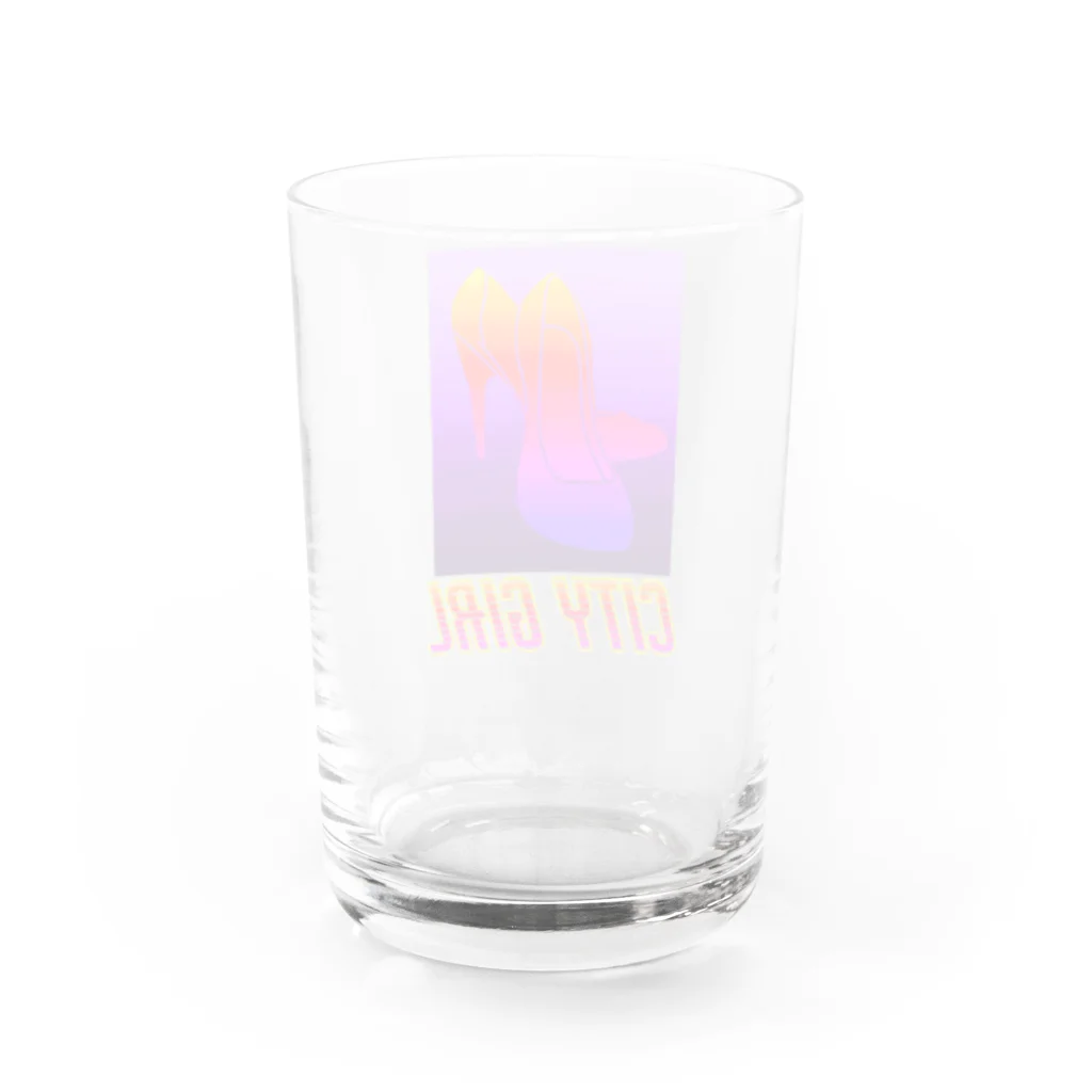 くまくまのCity girl  グラス Water Glass :back