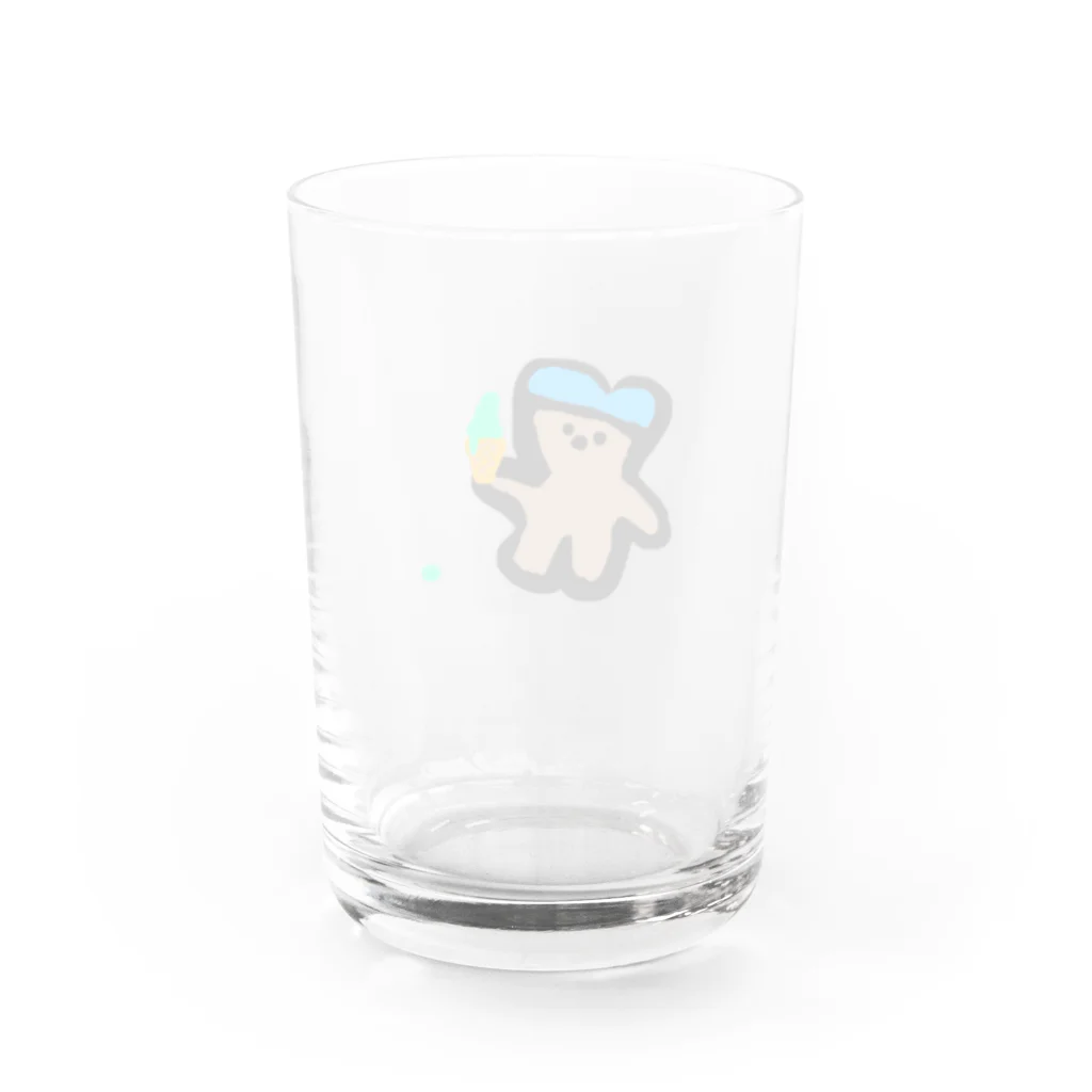 くまくま。ショップのくまくま。チョコミン党 Water Glass :back