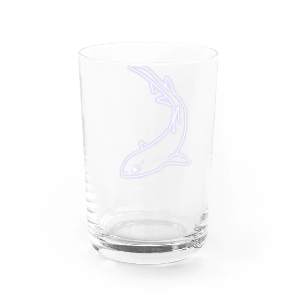 blueHawaiiのネオンカラーヨロイザメ Water Glass :back