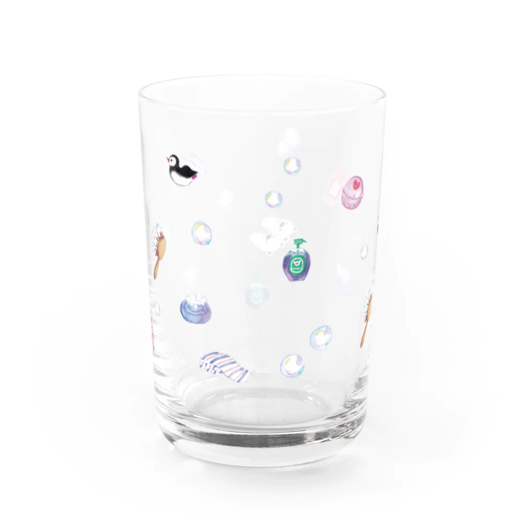 イラストレーター おおでゆかこのHappy Bath time Water Glass :back