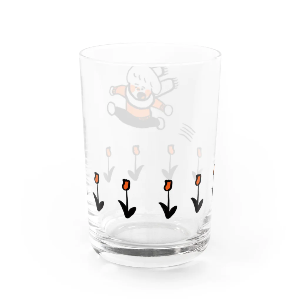  ぽにぽに通信ショップのチューリップ Water Glass :back