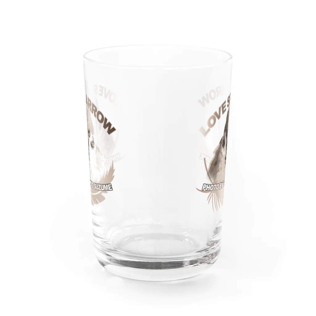 “すずめのおみせ” SUZURI店の東京すずめ Water Glass :back