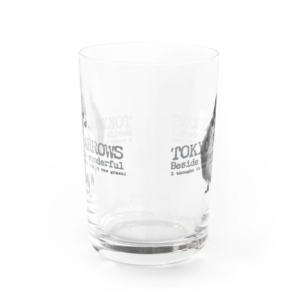 “すずめのおみせ” SUZURI店の東京すずめ Water Glass :back