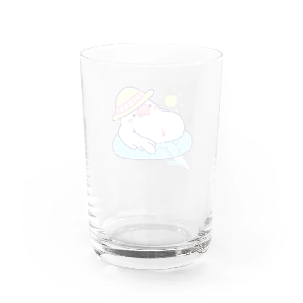 つくし日和のうきわ文鳥 Water Glass :back