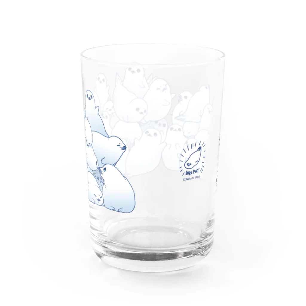 BARE FEET/猫田博人のアザラシつみつみ・グラス Water Glass :back