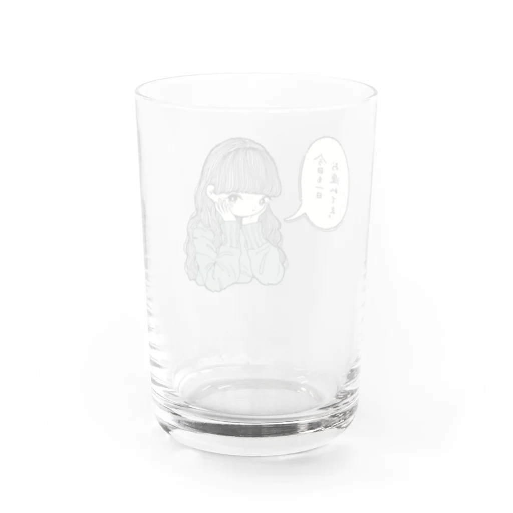 ぽついのねぎらいちゃんグラス Water Glass :back