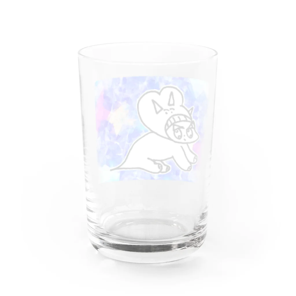 みおげのダイナそーグラス //宇宙旅行とりけらちゃん Water Glass :back