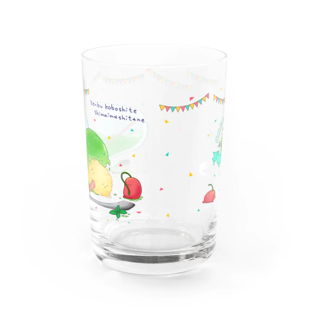 木寸E日のクリームソーダ　コップに返らず Water Glass :back