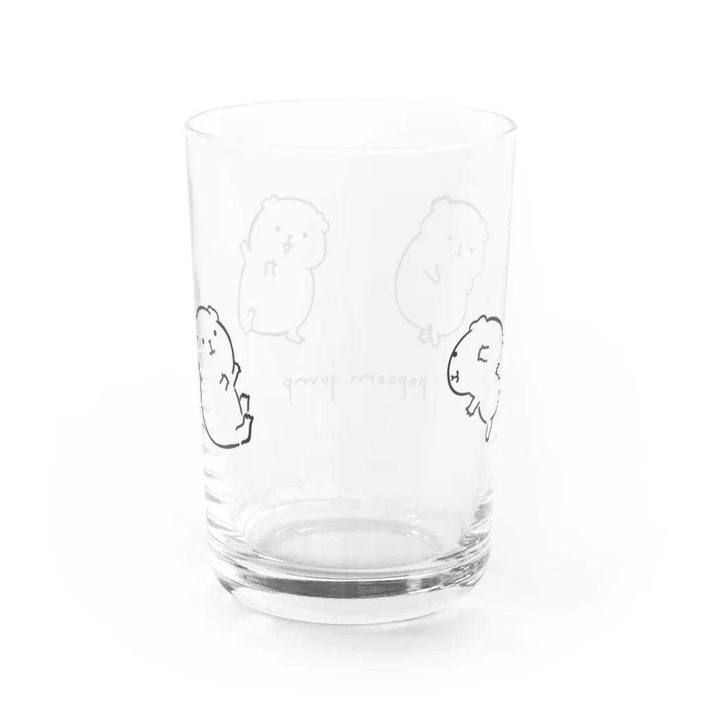 mugiのポップコーンジャンプモルモット Water Glass :back