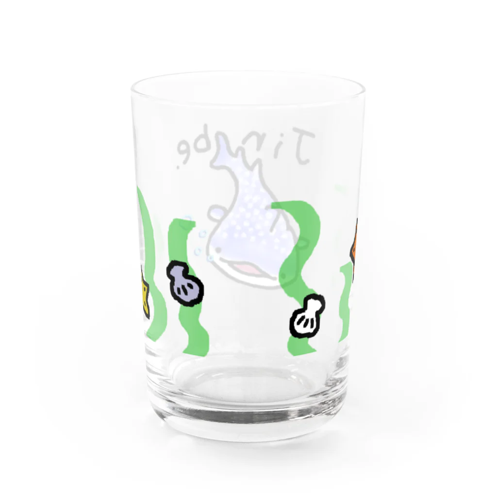 ぱくまる水産のじんべぇちゃんグラス Water Glass :back