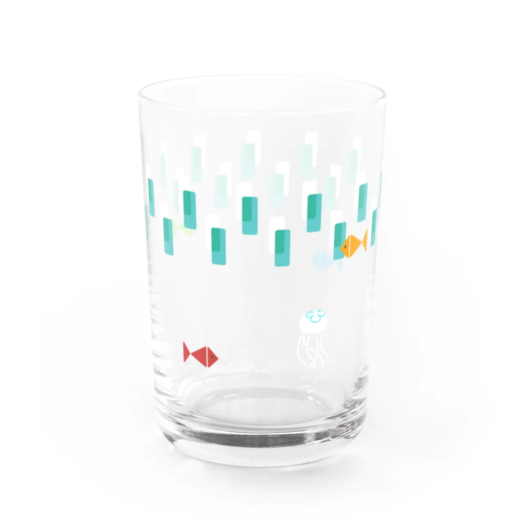 月山のみずをおよぐ Water Glass :back