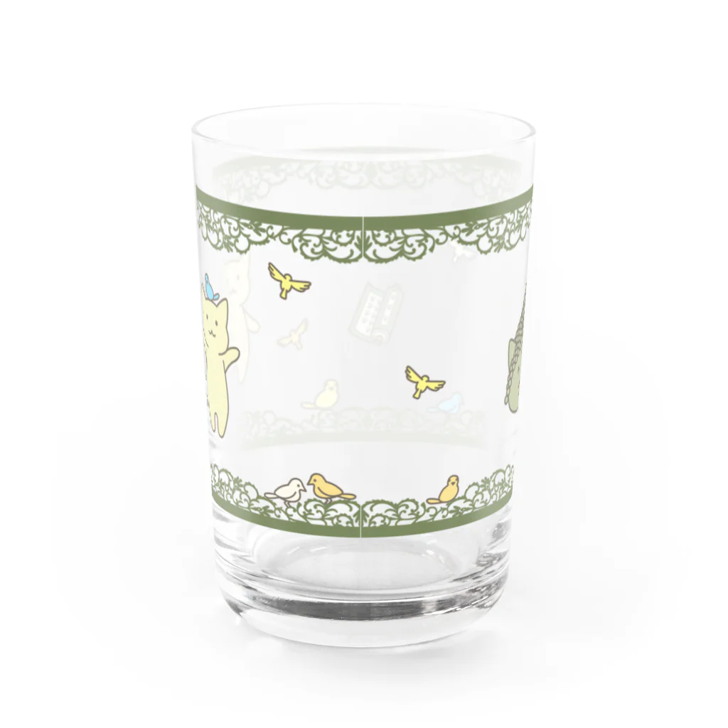 PygmyCat　suzuri店の仏にゃんグラス Water Glass :back