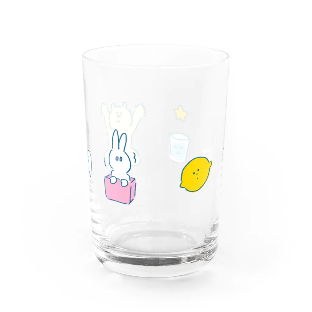 sasakinanaのくまと歯とうさぎとレモンとおばけ Water Glass :back