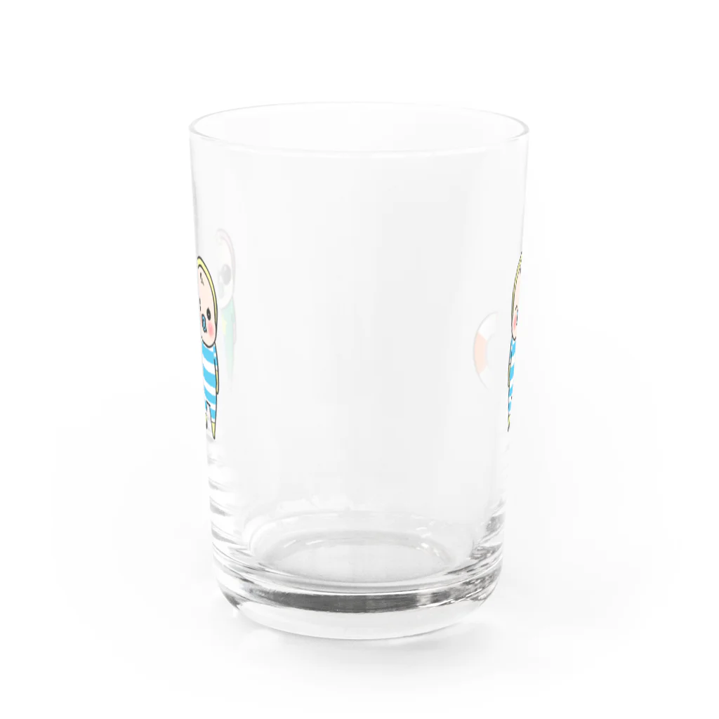 イエローロンパースのめめのなつやすみ Water Glass :back