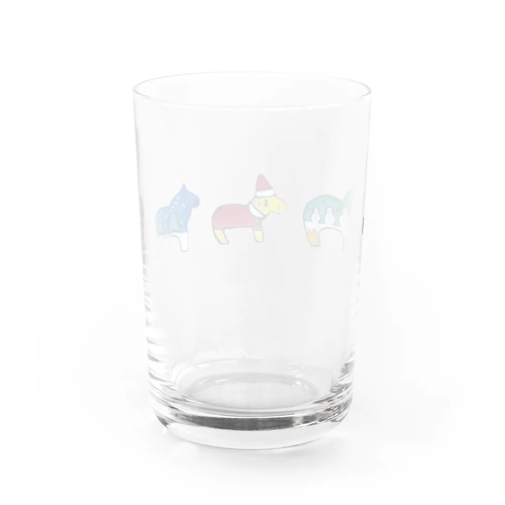 ぷいこのおみせのクリスマス★ダーナラホース Water Glass :back