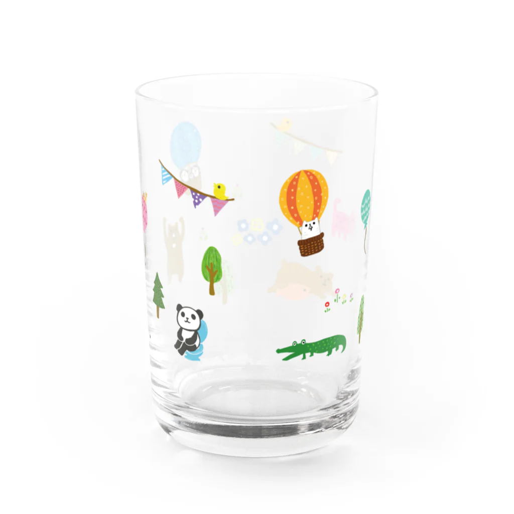 まるぺ 脱力グッズ屋さんの森の激ゆる動物たちのグラス Water Glass :back