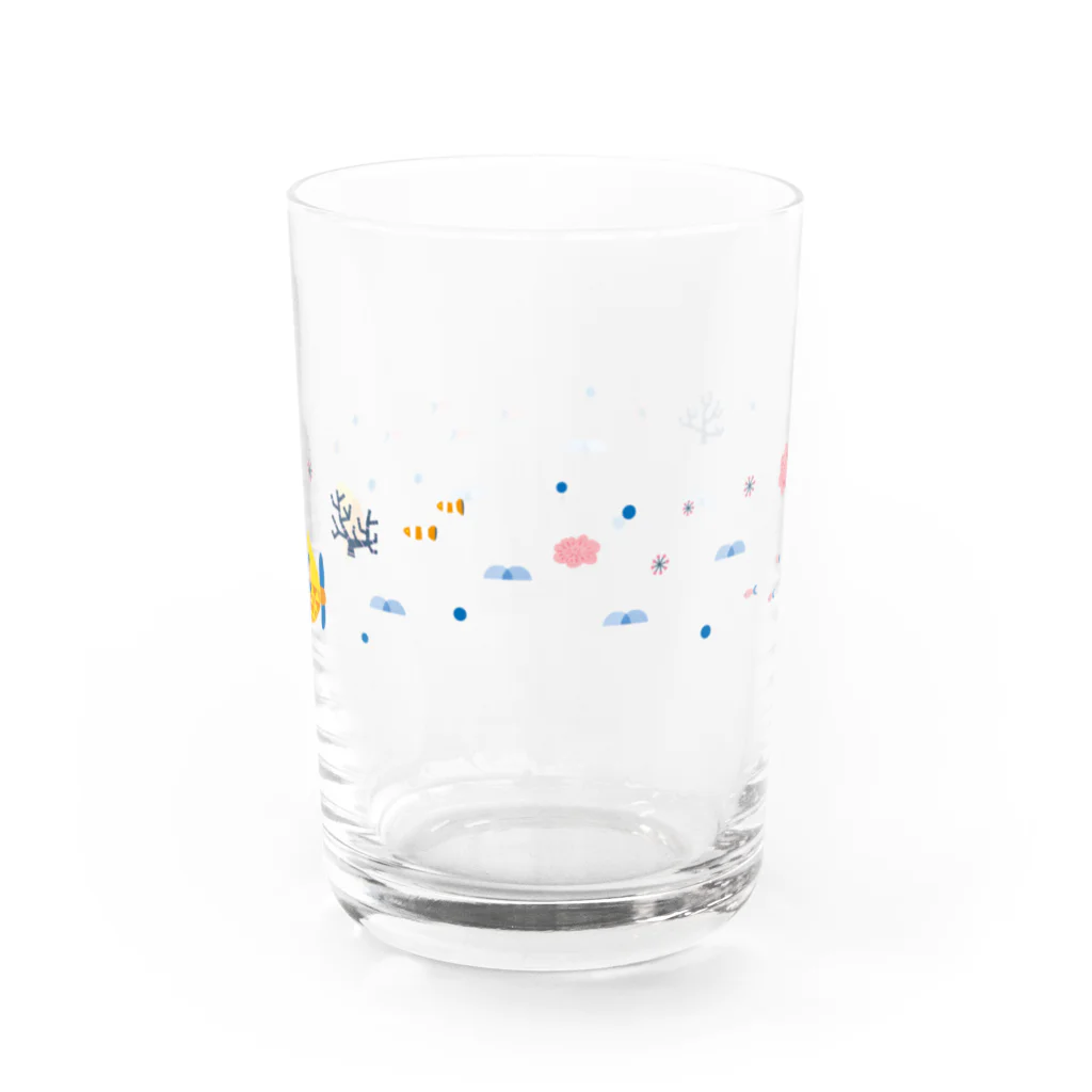 イラストレーター スズキトシエの潜水艦のねこのグラス Water Glass :back