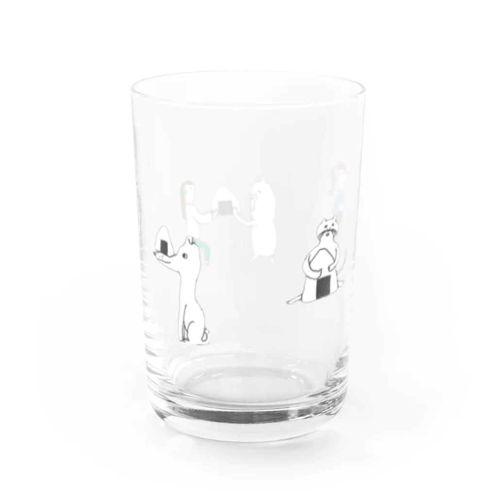 室井雑貨屋のおにぎり Water Glass :back