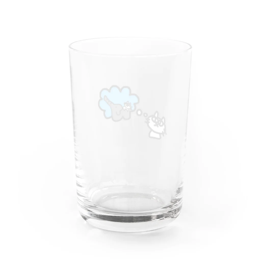 nycの象に乗るねこぐらす Water Glass :back